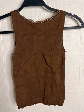 Free People Intimately Flirty Flutters Tank NWOT brown